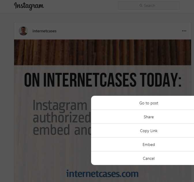 Embedding Instagram photos on website not infringement